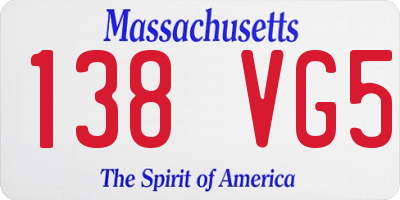 MA license plate 138VG5