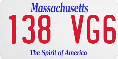 MA license plate 138VG6