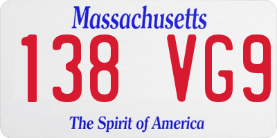 MA license plate 138VG9