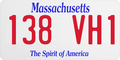 MA license plate 138VH1
