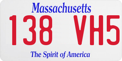 MA license plate 138VH5