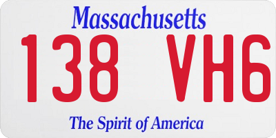 MA license plate 138VH6