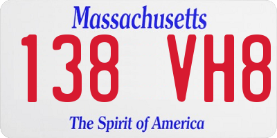 MA license plate 138VH8