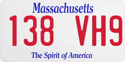 MA license plate 138VH9