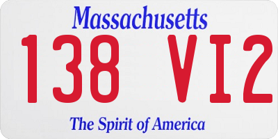 MA license plate 138VI2