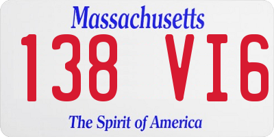 MA license plate 138VI6