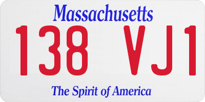 MA license plate 138VJ1