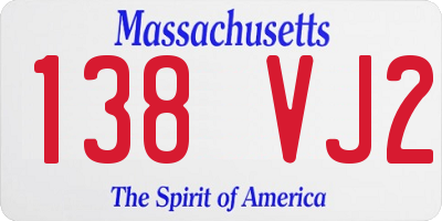 MA license plate 138VJ2