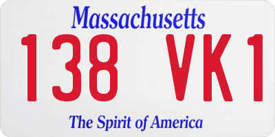 MA license plate 138VK1