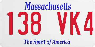 MA license plate 138VK4