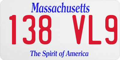 MA license plate 138VL9