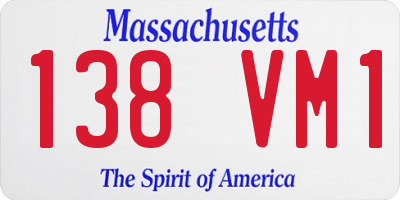 MA license plate 138VM1
