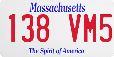 MA license plate 138VM5