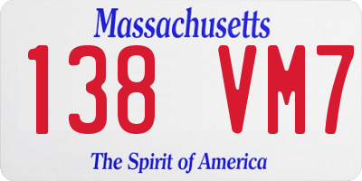 MA license plate 138VM7
