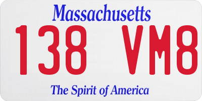 MA license plate 138VM8