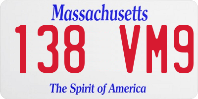 MA license plate 138VM9
