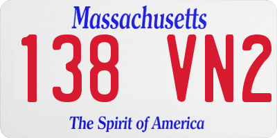MA license plate 138VN2