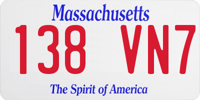 MA license plate 138VN7