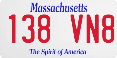 MA license plate 138VN8