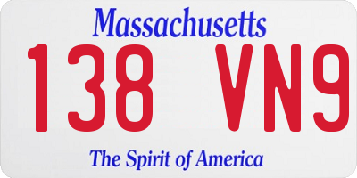 MA license plate 138VN9