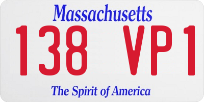 MA license plate 138VP1