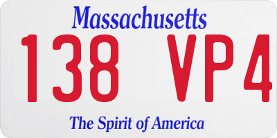 MA license plate 138VP4