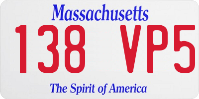 MA license plate 138VP5