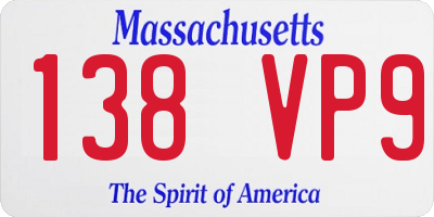 MA license plate 138VP9