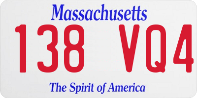 MA license plate 138VQ4