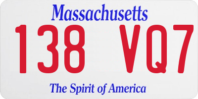 MA license plate 138VQ7