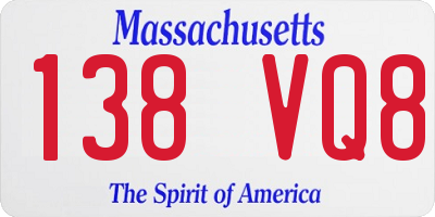 MA license plate 138VQ8