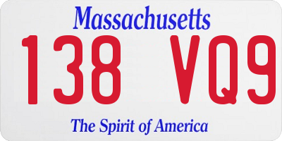 MA license plate 138VQ9