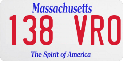 MA license plate 138VR0