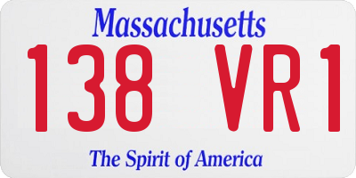 MA license plate 138VR1