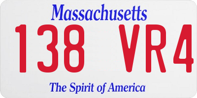 MA license plate 138VR4