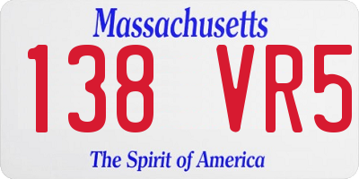 MA license plate 138VR5