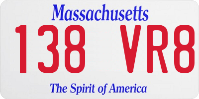MA license plate 138VR8