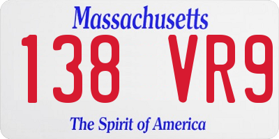 MA license plate 138VR9