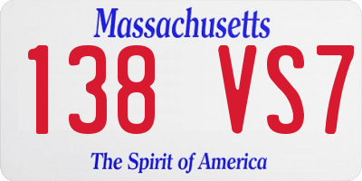MA license plate 138VS7