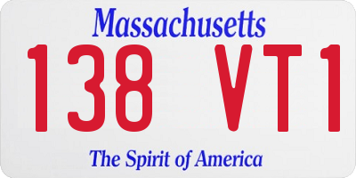 MA license plate 138VT1