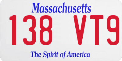 MA license plate 138VT9