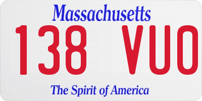MA license plate 138VU0
