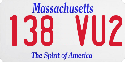 MA license plate 138VU2