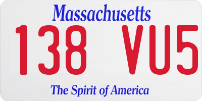 MA license plate 138VU5