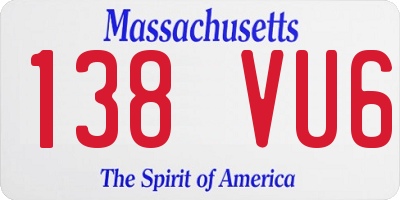 MA license plate 138VU6