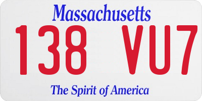 MA license plate 138VU7