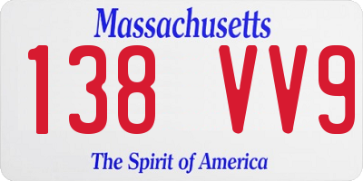 MA license plate 138VV9