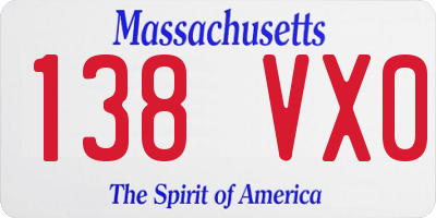 MA license plate 138VX0