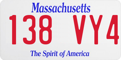 MA license plate 138VY4