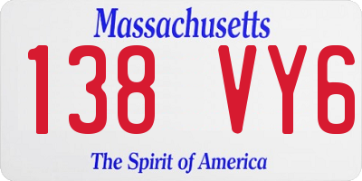 MA license plate 138VY6